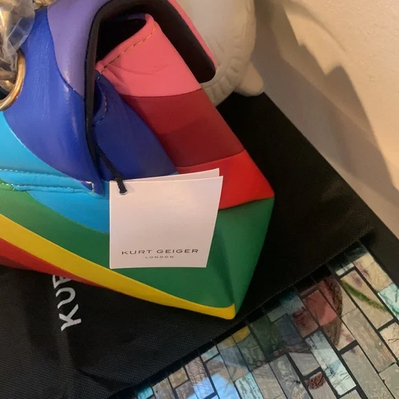 Kurt Geiger Rainbow Shop Kensington Leather Crossbody Bag - Picture 16 of 16